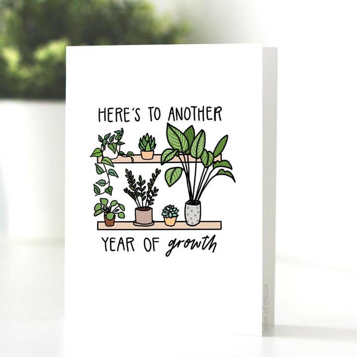 Carte de vœux Une autre année de croissance pour la vente par Letter of Choice