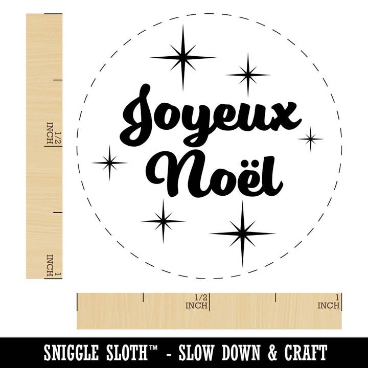 Joyeux Noel Merry Christmas French Starburst Self-Inking Rubber Stamp for Stamping Crafting Planners for wholesale by Sniggle Sloth
