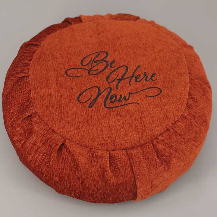 Buddha Groove - Wholesale Meditation Supplies - Rust Be Here Now Zafu Chenille Meditation Cushion