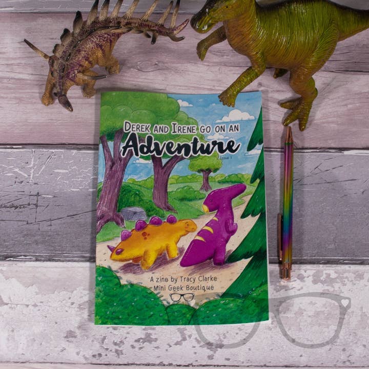 Issue 1 Dinosaur Adventure Zine Derek & Irene's First fun Story for wholesale by Mini Geek Boutique
