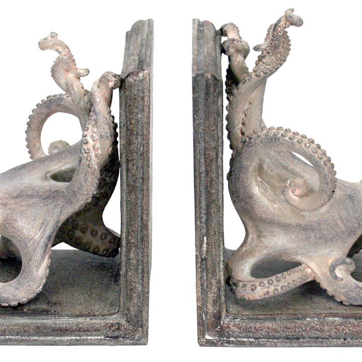 Modern Coastal by Contrast Inc. - Vendita all'ingrosso Fermalibro - Fermalibri Polyresin Octopus Set di 21