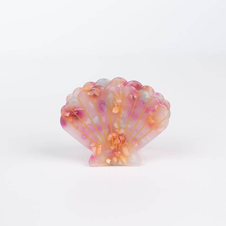iconic mi - Wholesale Hair Clip - Women's - Clam Shell Marble Style Hair Claw Clip - Pink