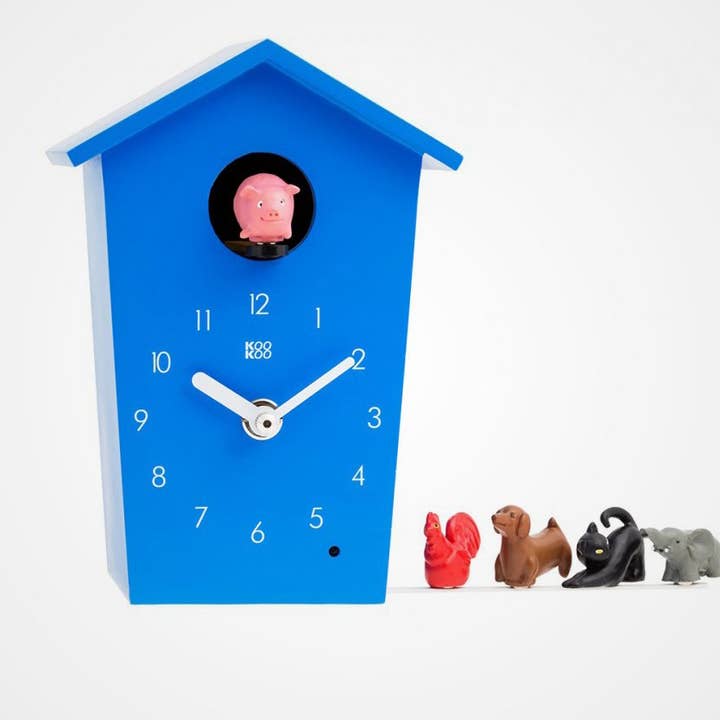 KOOKOO EU - Wholesale Muurklok - KOOKOO AnimalHouse moderne koekoeksklok met dierengeluiden
