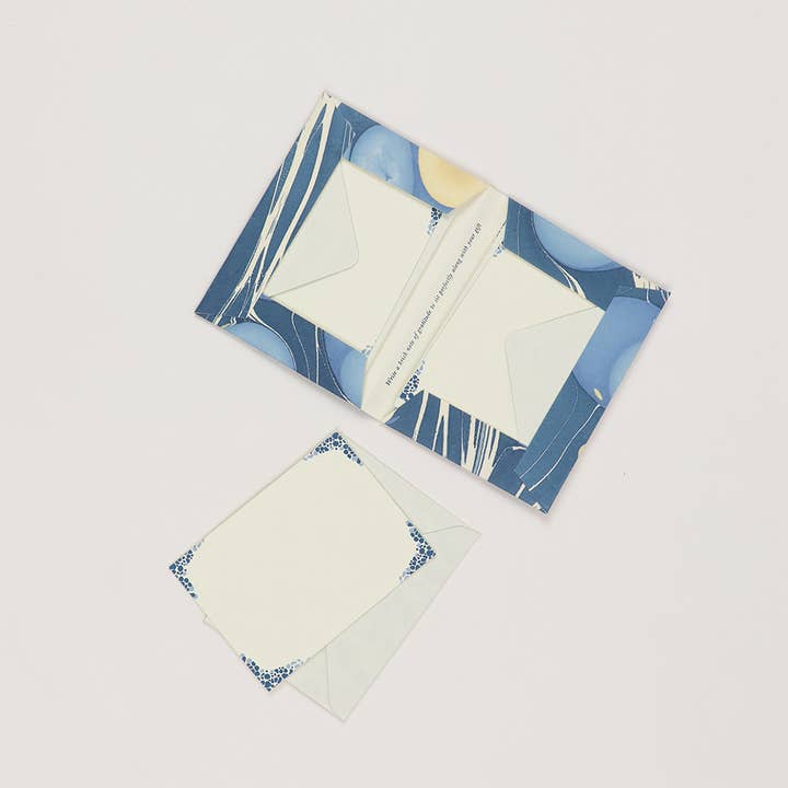 Craft Boat - Wholesale Stationery/Notecard Set - Hand Marbled Notecard Set - 6 Cards