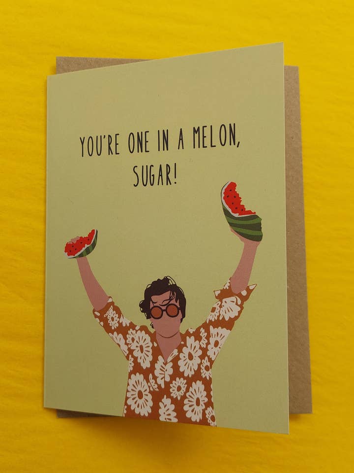 És Único(a) como um Melão (Açúcar) Cartão de Saudação Harry Styles por atacado de Sassy Jac