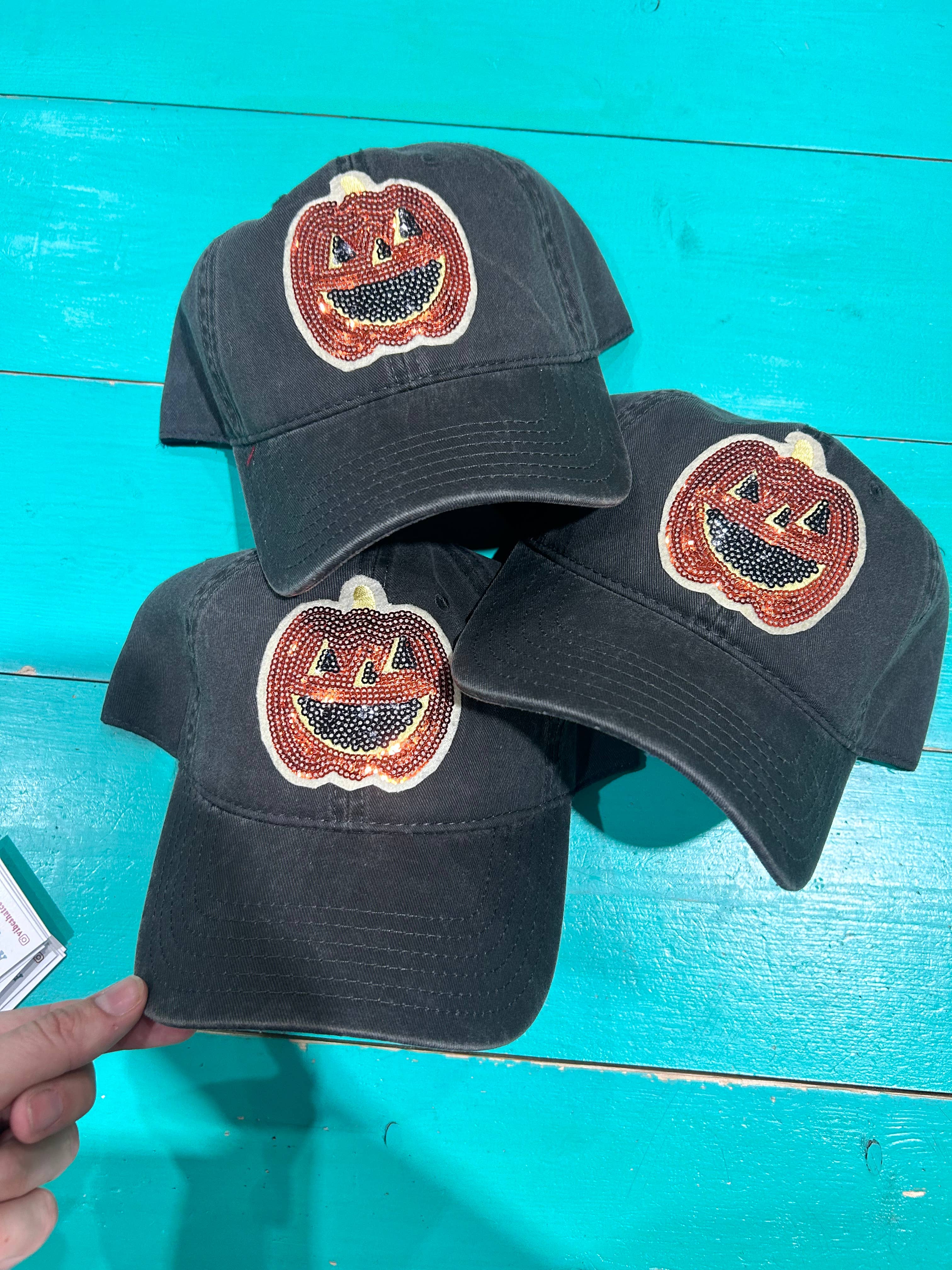 Vibes Hat Company - Wholesale Baseball Cap - Women's - Sequin Pumpkin Hat | Fall | Halloween Caps | Sparkly3