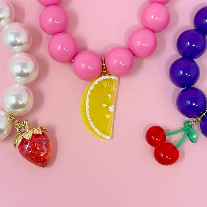 Ellison+Young - Wholesale Kids Necklace - Kids - Color Bauble Sweet Fruit Lovely Necklace