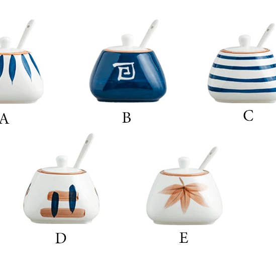 Homerely (We Cover All Import Duties) - Wholesale Jar - Japanese Hand-painted Ceramic Spice Jar