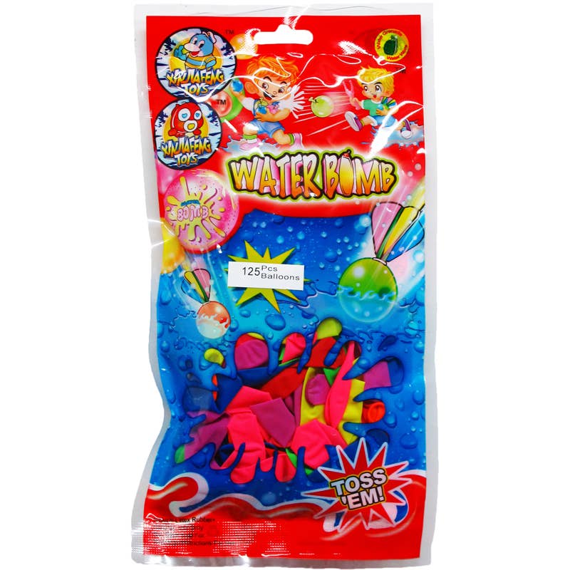 Deluxe Import Trading - Wholesale Inflatable Toy - Kids & Baby - 125 pc Assorted Water Balloon with Filler0