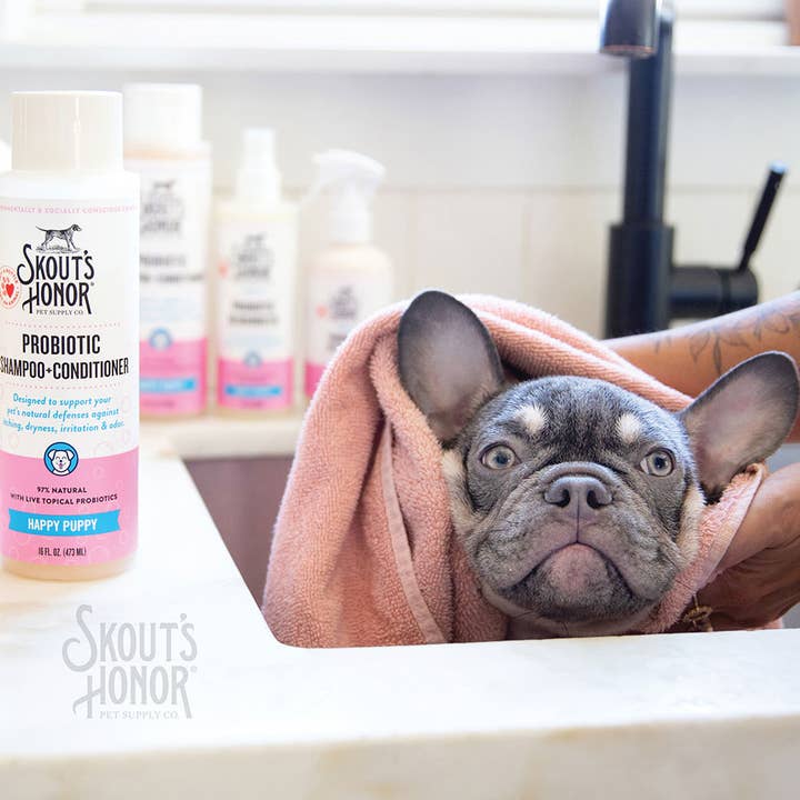 Pet Palette Distribution - Wholesale Pet Shampoo - Dog - Skout's Honor Probiotic Shampoo+Conditioner Happy Puppy 16oz
