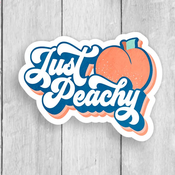 Just Peachy Vinyl Sticker for wholesale by Expression Design Co