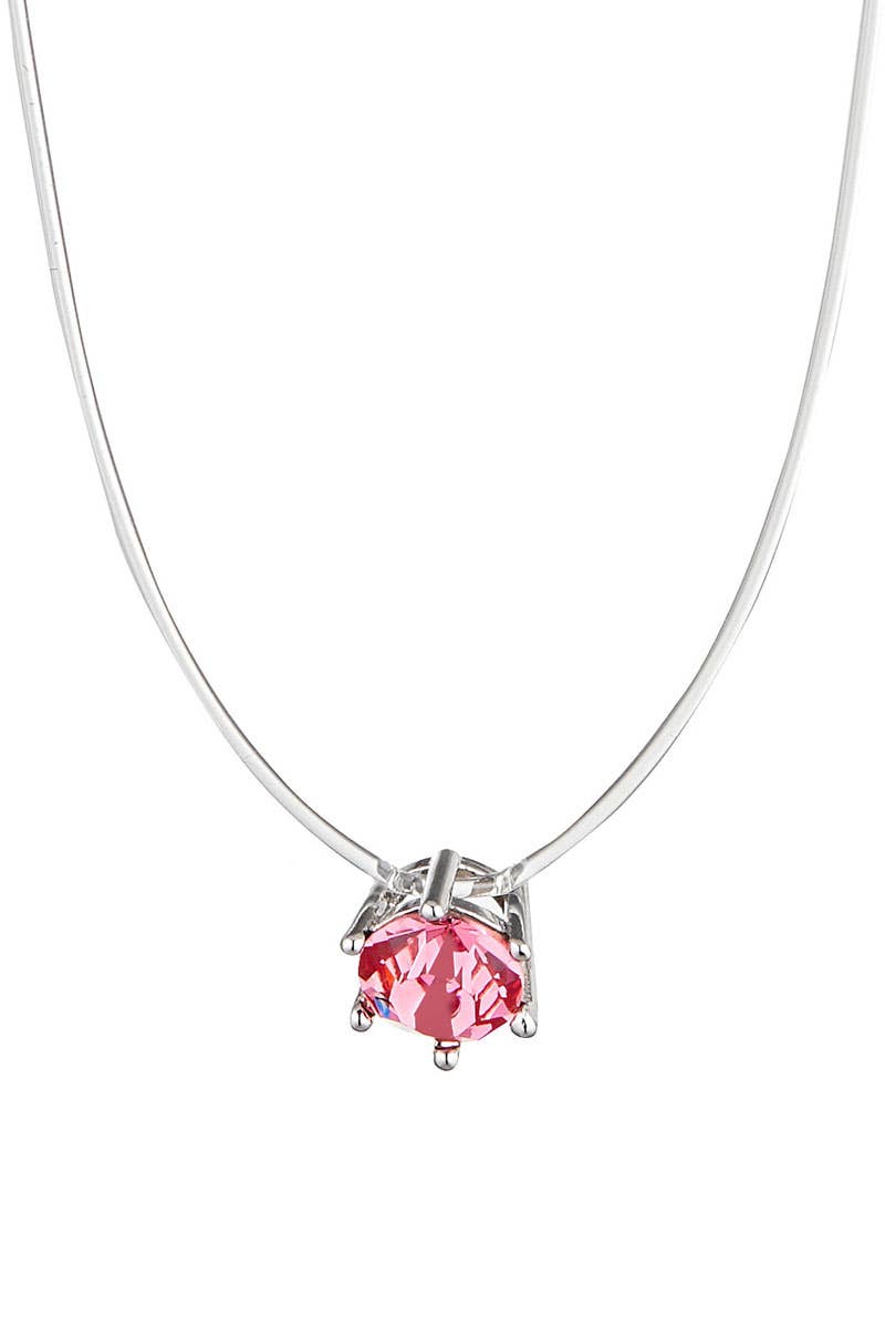 CARALI / MYC Paris - Wholesale Pendant/Charm Necklace - Invisible Pendants - Silver and Pink2