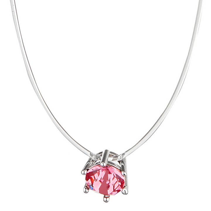 CARALI / MYC Paris - Wholesale Pendant/Charm Necklace - Invisible Pendants - Silver and Pink2
