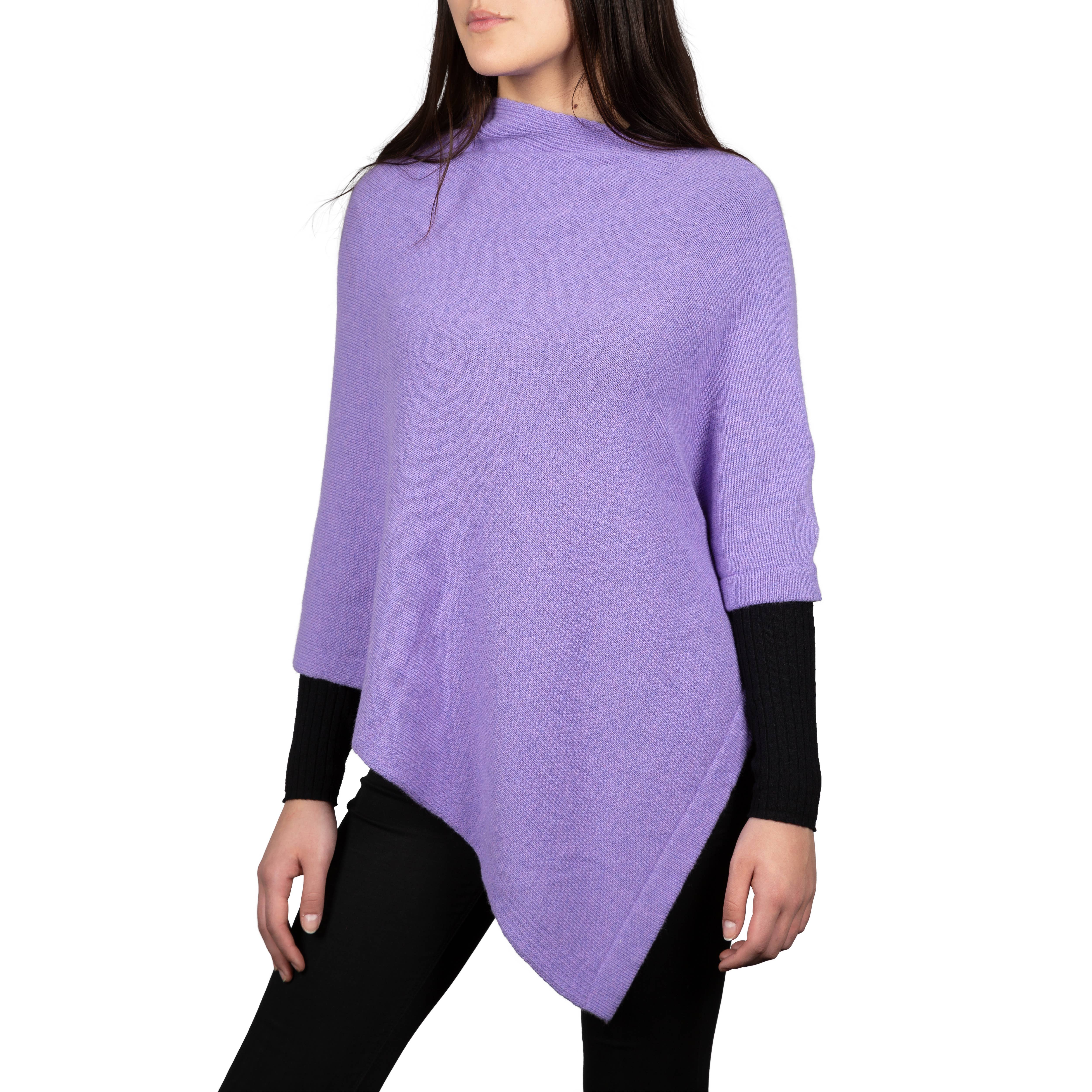 Assia di Brunetti Federica e C. s.a.s. – Engroshandel Poncho - Dame – Moon klassisk firkantet poncho i kashmirblanding6