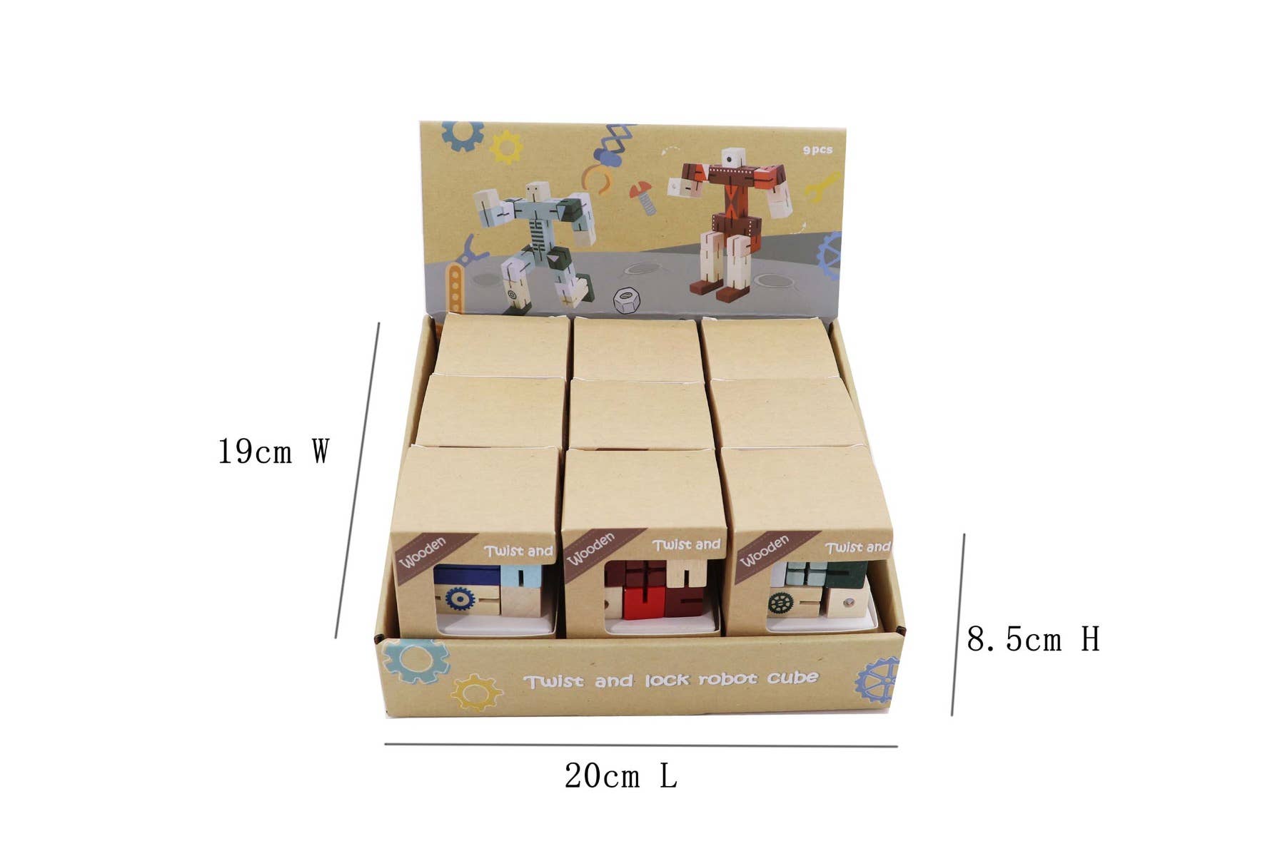 ToysLink - Wholesale Wood toy – Child - Wooden Twist and Lock Robot4