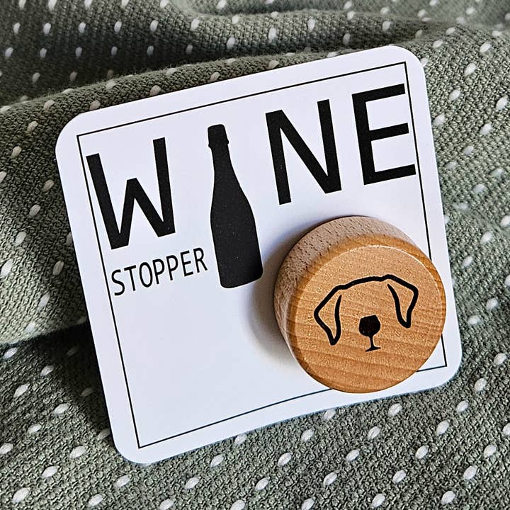 Paws & Pour Wine Stopper for wholesale by Lou Golden Designs
