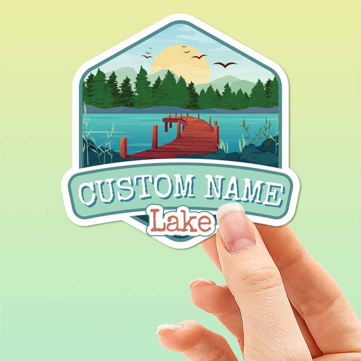 Anpassad Lake Badge klistermärke - Namn Drop Nature Dekal för wholesale av Sentinel Supply