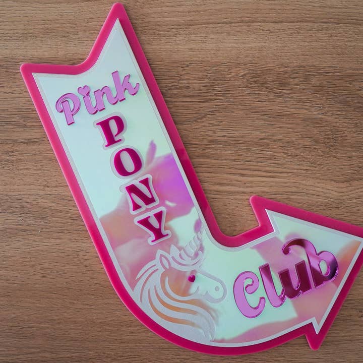 Pink Pony Club Sign for wholesale by Whimsy Makers
