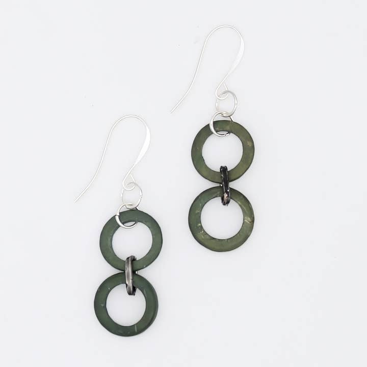 Olive Double Link Drop Earrings for wholesale by Sylca Designs