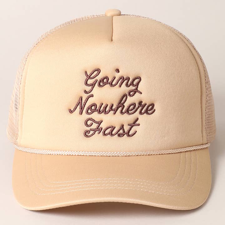 Fashion City - Wholesale Trucker Hat - Women's - Going Nowhere Fast Embroidery Foam Trucker Hat