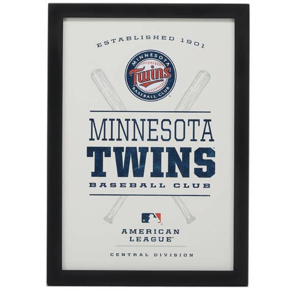 Décoration murale avec logo de l'équipe encadré des Minnesota Twins pour la vente par Open Road Brands, LLC