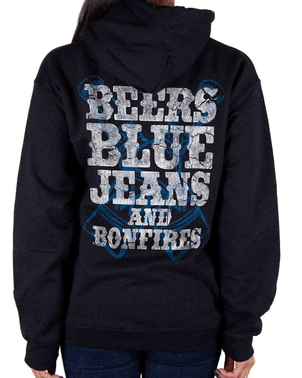 Black Country Girl® Women's Hoodie Beers, Blue Jeans and Bonfires for wholesale on Faire