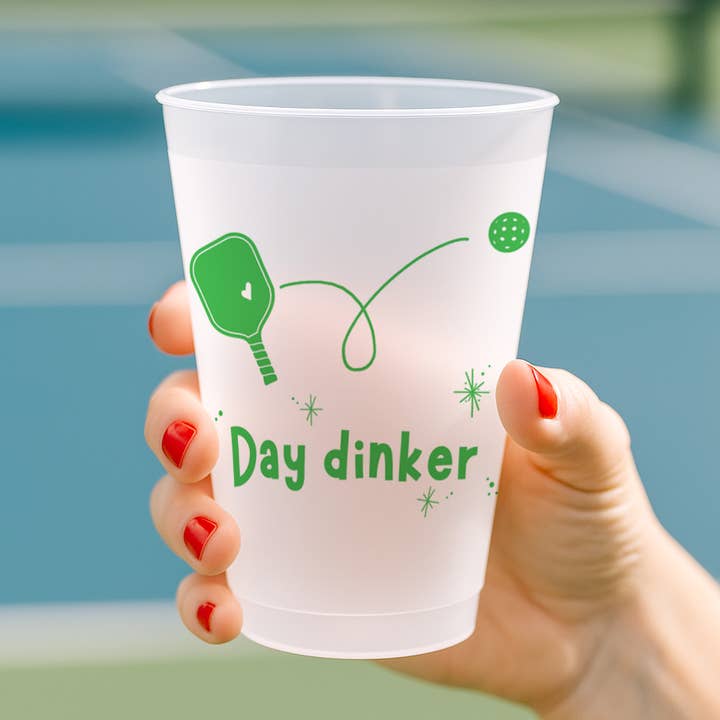 Day Dinker Pickleball Frosted Cups for wholesale by Natty Michelle Paperie