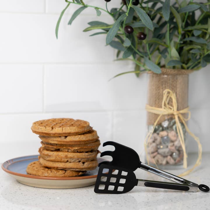 Fox Run Brands - Wholesale Kitchen Tong - Fox Run Black Nylon Waffle Serving Tongs, 8"