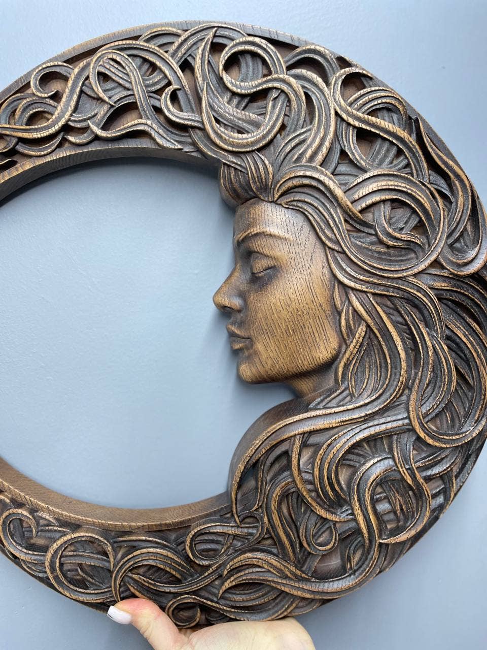 KozakWorkshop - Wholesale Wall Accent - Crescent Moon with Woman Face7