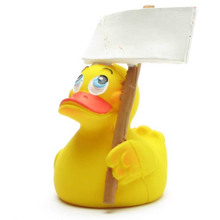 Welcome rubber duck with sign - rubber duck for wholesale by Duckshop
