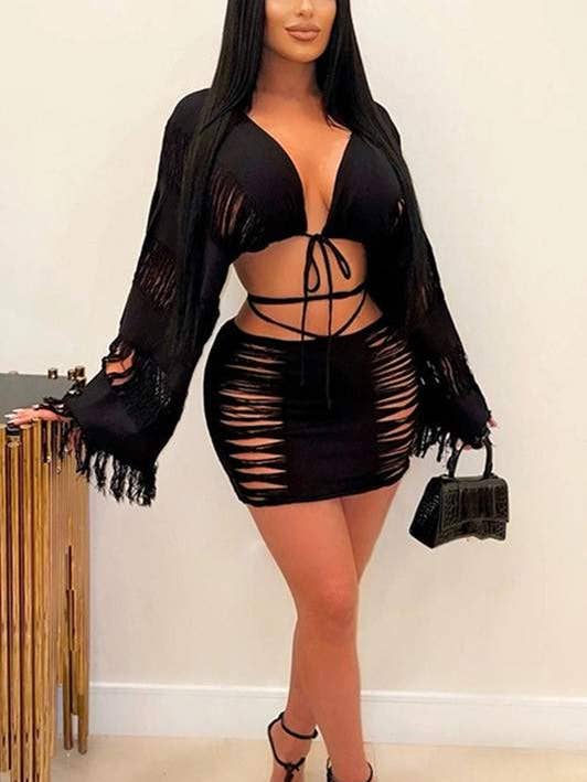 ensemble chemise et jupe en crochet pour la vente par Flarix