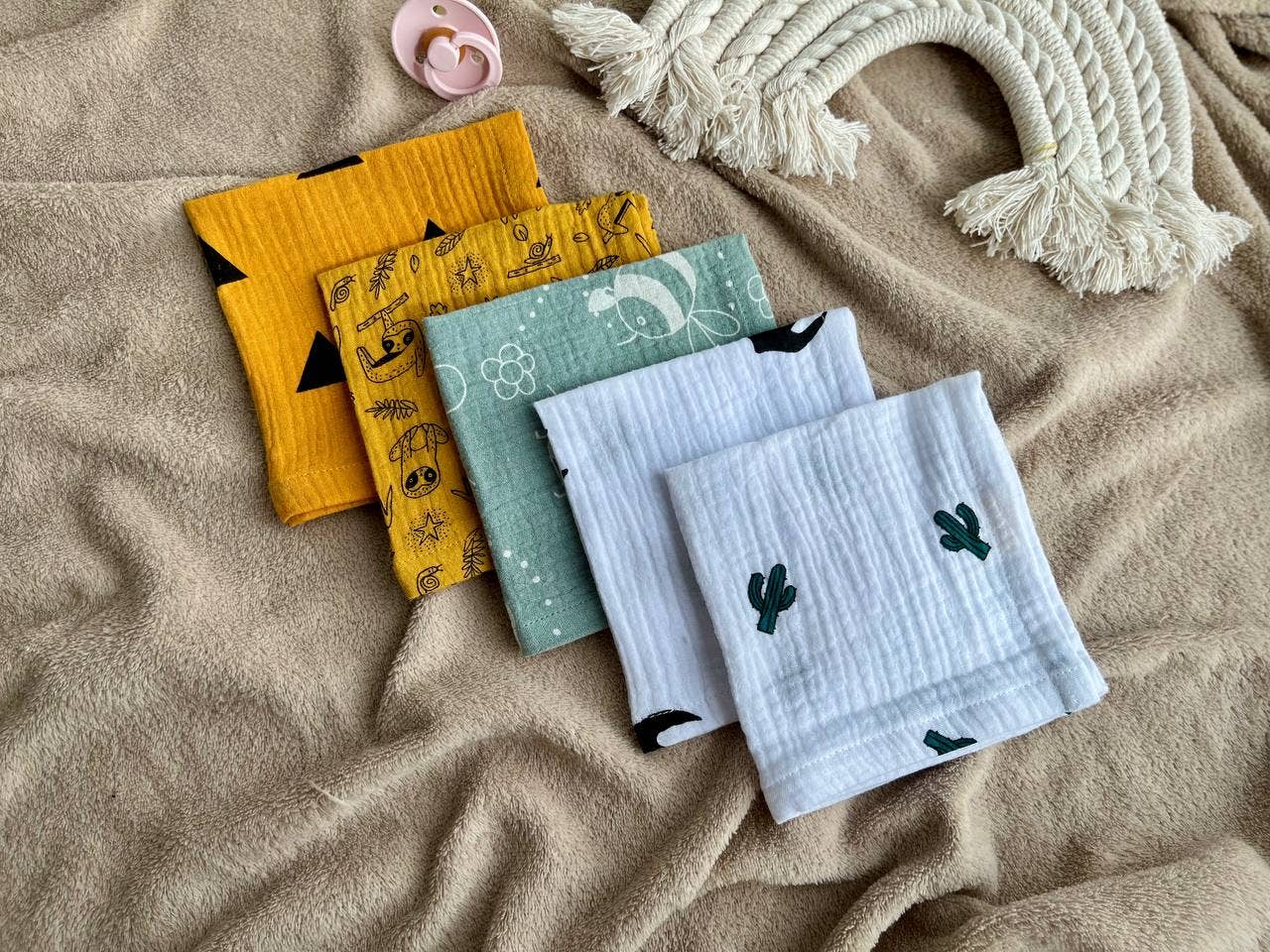 Pastel Baby - Wholesale Wash Cloth - Kids & Baby - Reusable Cloth Baby Wipes, Wash Cloth Napkins Pack Of 50