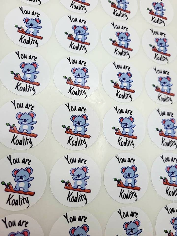 Autocolantes de embalagem punny X35, Koala Design, Pequenas Empresas por atacado de The Sticker Scene