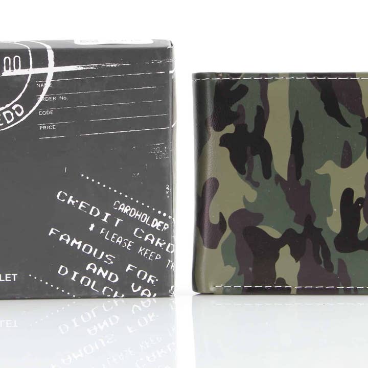 Leather Impressions Inc - Wholesale Wallet - Men's - Camouflage Vegan Leather Bi Fold Wallet