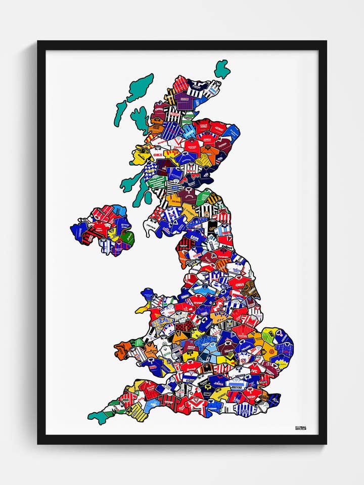 90's UK Shirts Map Print for wholesale by Football Devotion