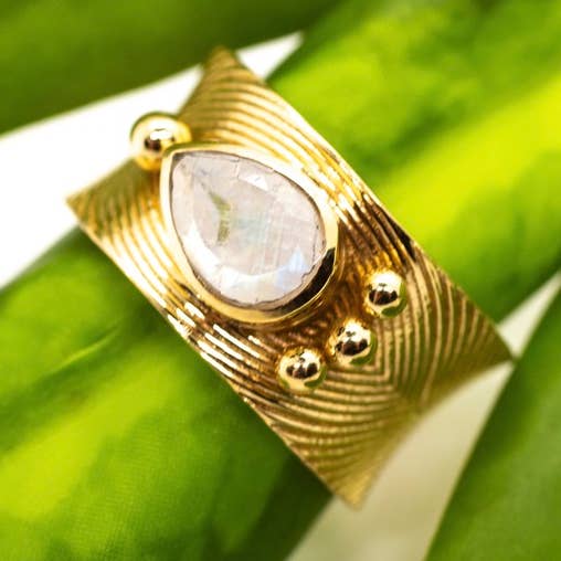 Moonstone Ripple Ring for wholesale by Baizaar