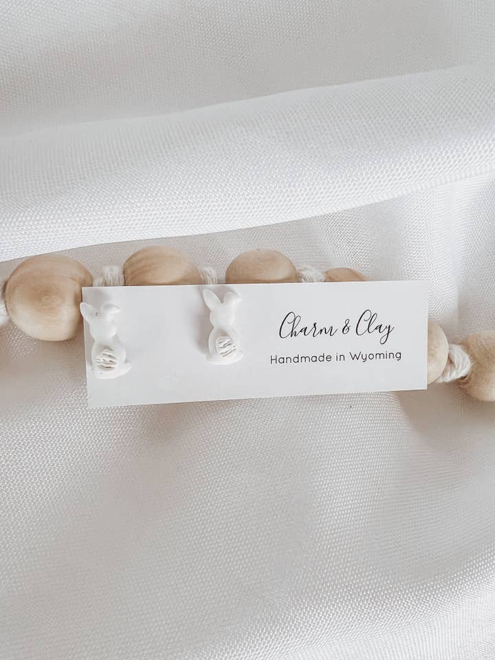 The Bunny in white for wholesale by Charm and Clay