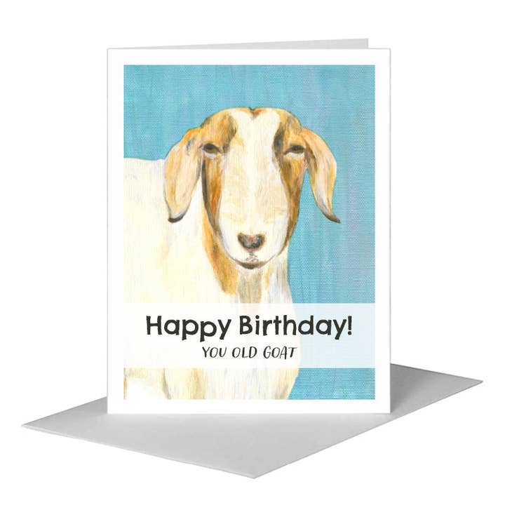 Farrah Ziege, Grußkarte (#8124D) für den Großhandel von Printed Canvas