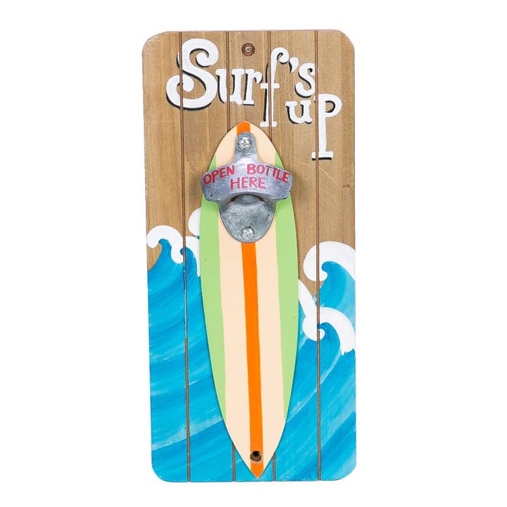 SALE Bottle Opener Surf's Up Wall Plaque for wholesale by Beachcombers