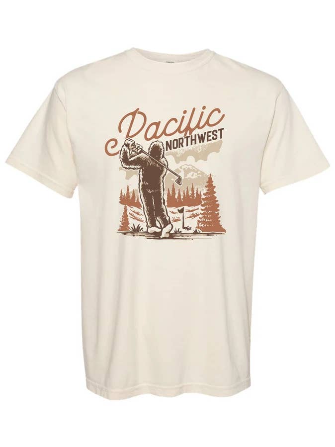 Fairway Sasquatch Heavyweight T-Shirt Ivory for wholesale by Northwest Vibes Supply Co.