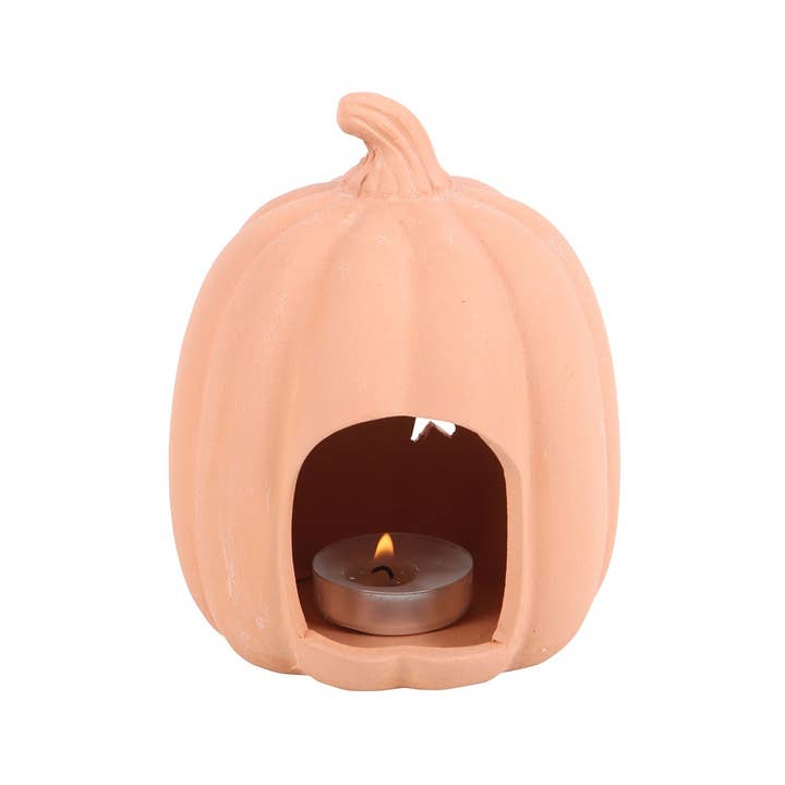 WONDER IMPORTS AUSTRALIA - Wholesale Candle Holder - Neutral Terracotta Pumpkin Tealight Holder With Stars1