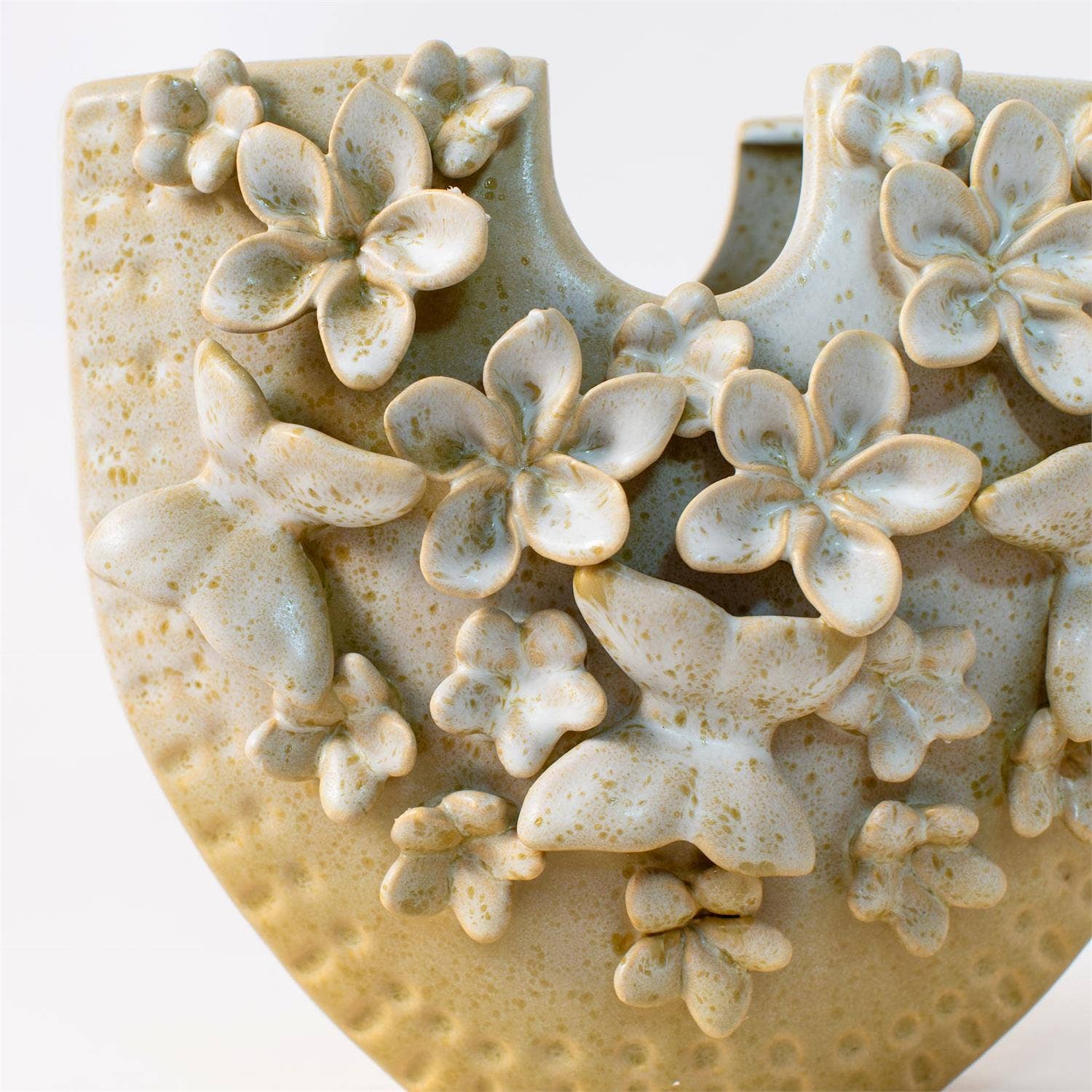 Audrey's Home & Gift – Vaso por atacado – Vaso de Grés com Borboleta e Flores Aplicadas (Pk/02)7