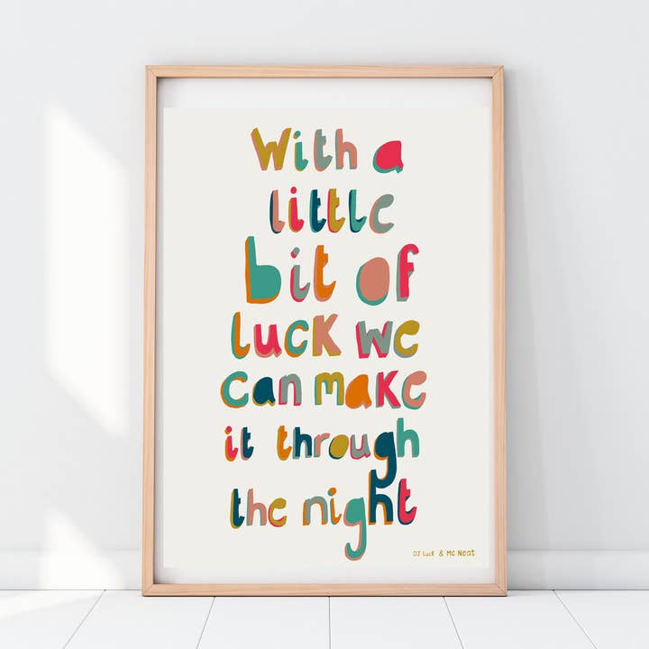 With a little bit of luck ... print and card for wholesale by Eve Broadhurst