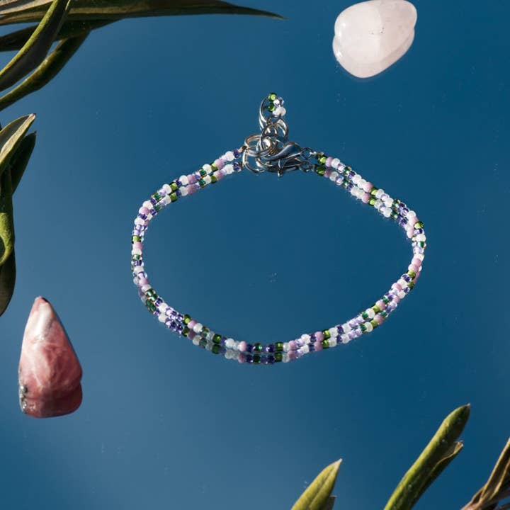 Lavender Field Mixed Seed Bead Bracelet for wholesale by Evida Co.