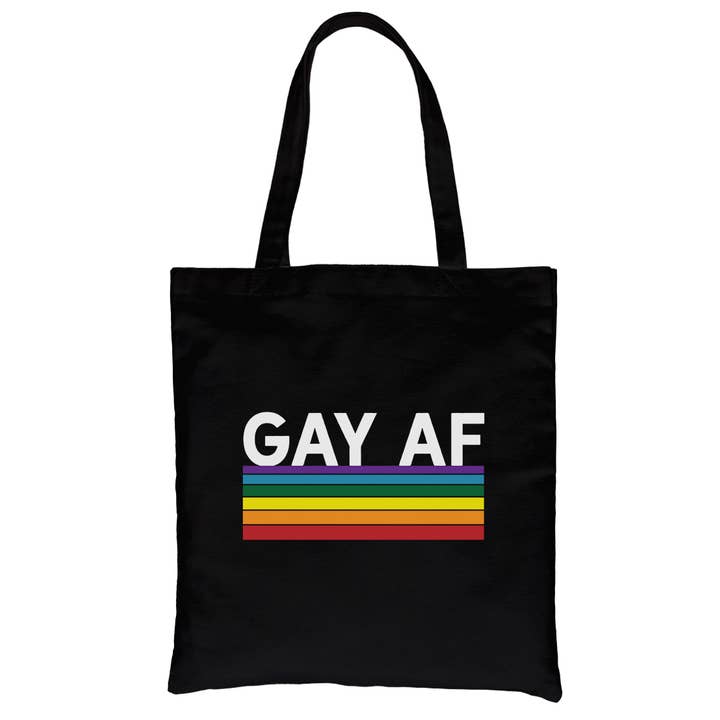 365 In Love - Wholesale Tote Bag - Unisex - Gay AF Rainbow Stripes Canvas Bag
