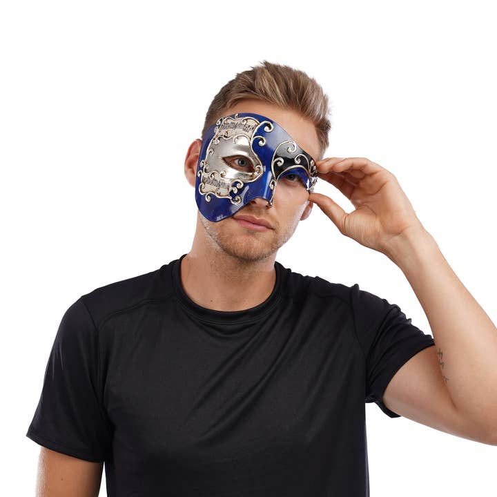 Stylex Party - Wholesale Costume - Men's - Venetian Half Face Mask Halloween Masquerade Ball Unisex Fan1