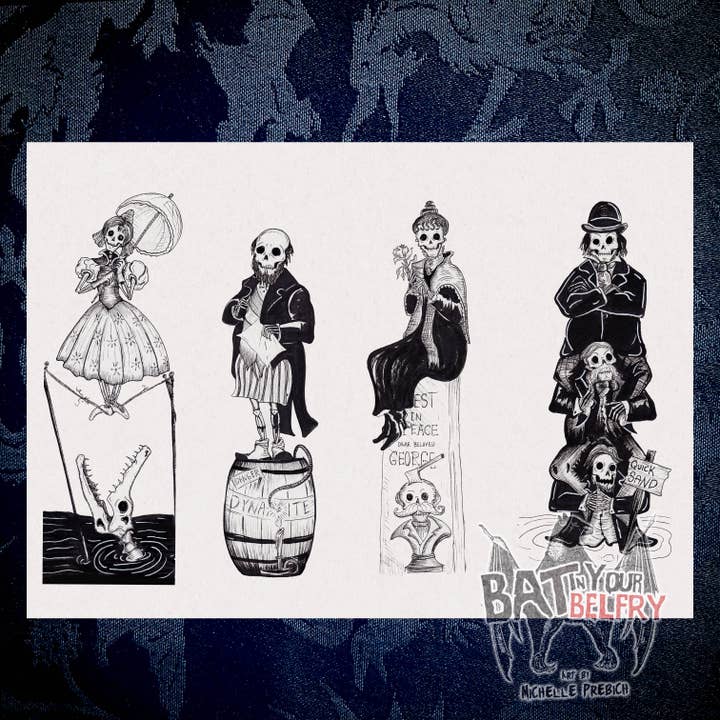 A estampa de retratos de alongamento por atacado de Bat In Your Belfry