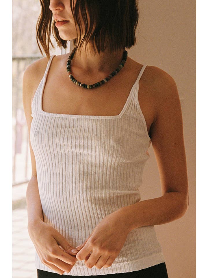 LA RELAXED – Großhandel Camisole – Damen – Pointelle-Top mit quadratischem Ausschnitt4