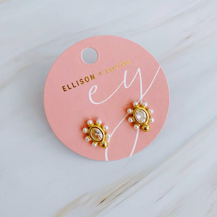Ellison+Young - Wholesale Stud/Post Earrings - Glam On The Yacht Stud Earrings