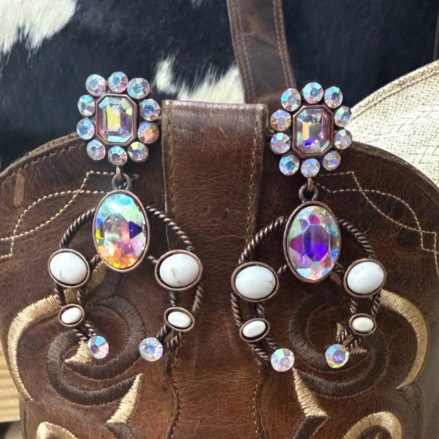 Rustic Chic Squash Blossom Statement Earrings for wholesale by Texas Western Cowhide Bags and More